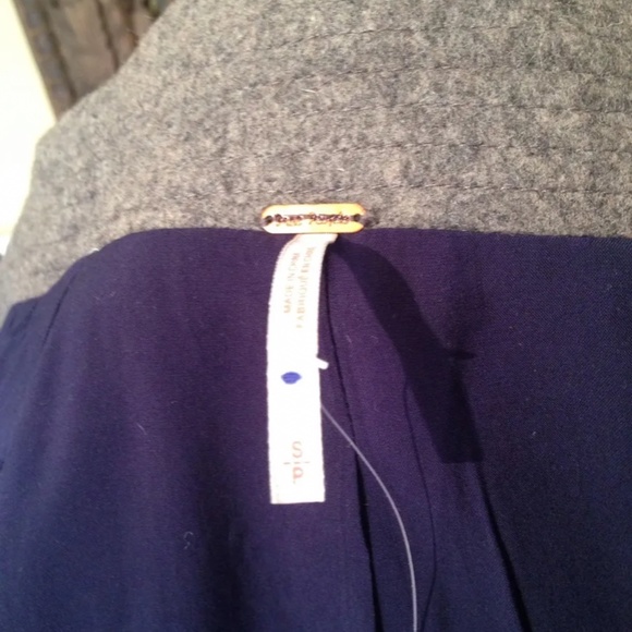 New Free People Women's Grey Wool Trench Duster Coat Jacket Size Small Petite - Picture 5 of 5